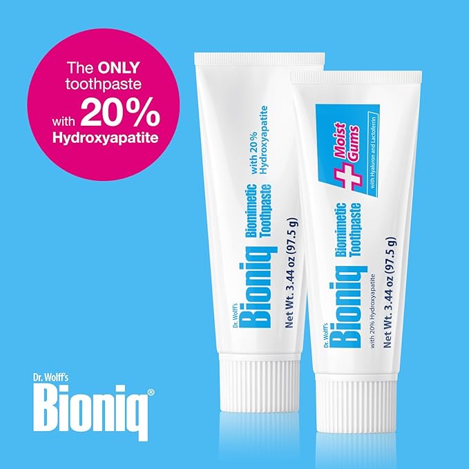 Bioniq Classic Fluoride Free Toothpaste with 20% Hydroxyapatite, Clinically Tested for Sensitive Teeth, Expert Enamel and Gum Care with Mint Flavor, Daily Use - 3.44 oz 3 Pack Family Value Size