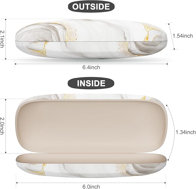 Eyeglasses Case, Portable Hard Shell Protective Case for Glasses, Eyeglass Holder Box for Women with Cleaning Cloth