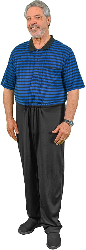 Ovidis Dementia Clothes - Alzheimers Anti-Strip Jumpsuit with Back-Zipper for Elderly Men - Bobby