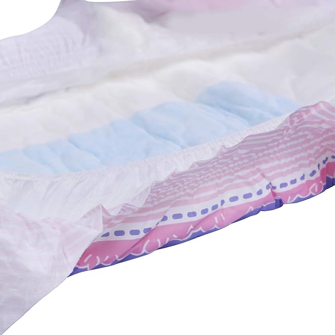 Littleforbig Printed Adult Brief Diapers 10 Pieces - Little Fantasy (Large 36"-46")