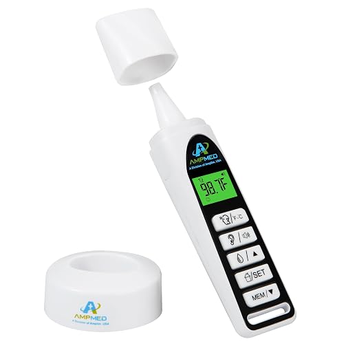 Baby Forehead & Ear Thermometer, Base Stand, 3-in-1, White | Touchless, For Baby, Infants, Toddlers, Kids & Adults, Base Stand & Clock