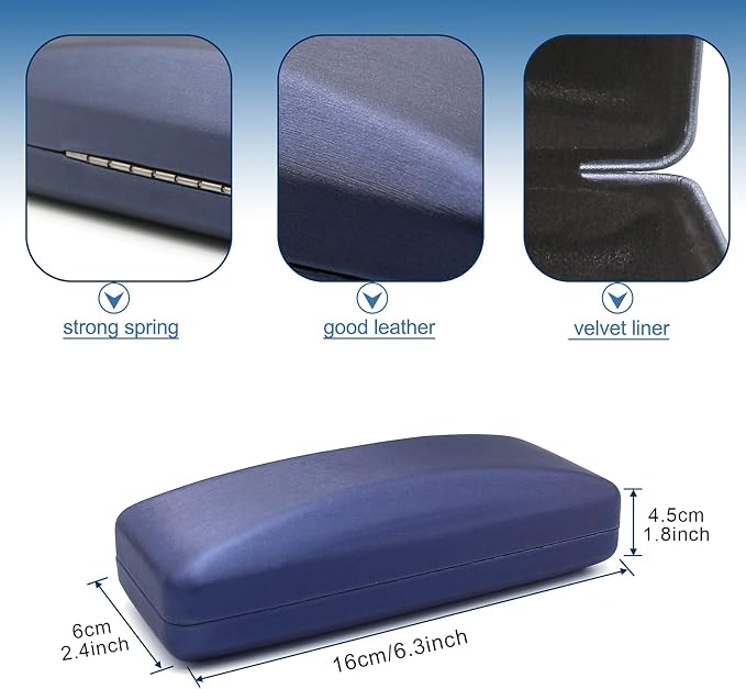 SMARTTOP Hard Shell Eyeglass Case- Glass Case With Cleaning Cloth, Glasses Case hard shell for men women