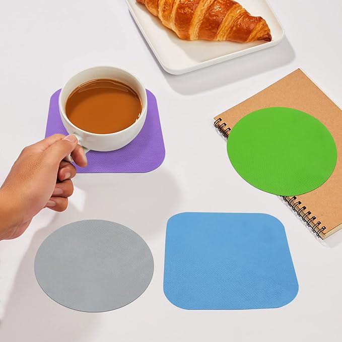 Jar Opener Gripper Pad, 4pcs Rubber Jar Grippers Multi-function Lid Jar Opener for Seniors with Arthritis Weak Hands -Non Slip Kitchen Coasters