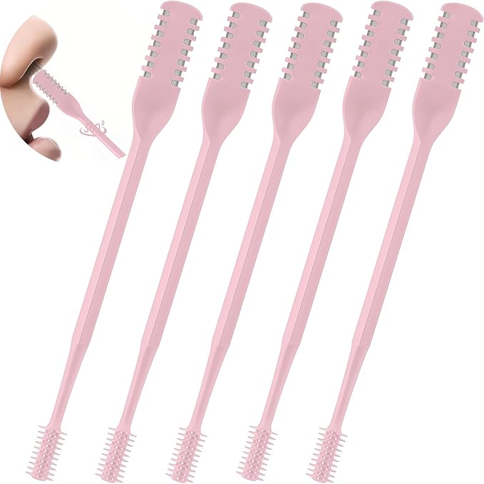 2026 Upgraded 2-in-1 Nasal Hair Cutter, 360° Rotating Double-Sided Blade, Washable Portable Grooming Tool for Men & Women, Travel Essential (Pink-5PCS)