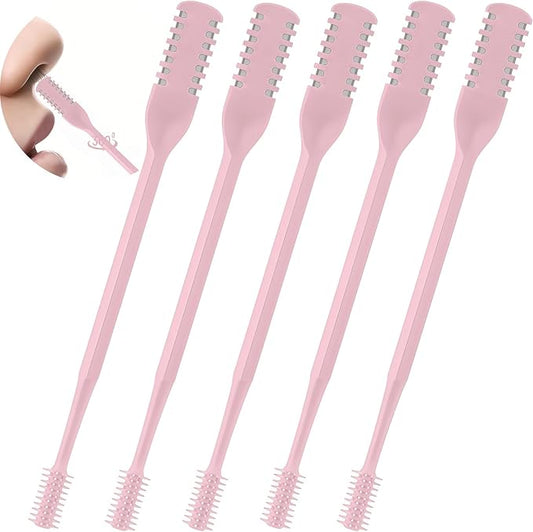 2026 Upgraded 2-in-1 Nasal Hair Cutter, 360° Rotating Double-Sided Blade, Washable Portable Grooming Tool for Men & Women, Travel Essential (Pink-5PCS)