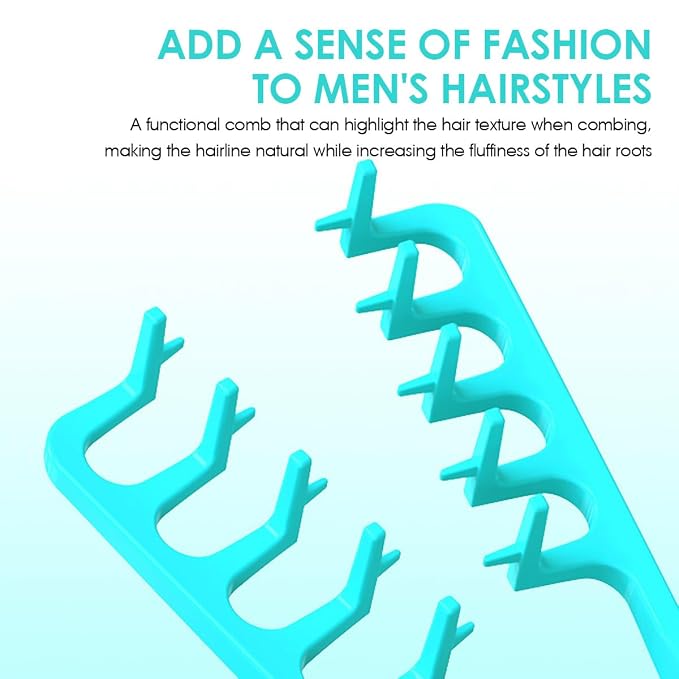 Texture Comb Wide-Tooth Hair Styling Comb for Root Lift,Turquoise | Wide-Tooth Styling Comb Helps Create Natural Root Lift,Fluffy Volume,Textured Hairstyles for Daily Styling,Bangs,Flat Hair