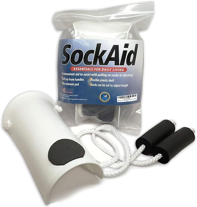 RMS Deluxe Sock Aid - Socks Helper with Foam Handles for Regular Socks