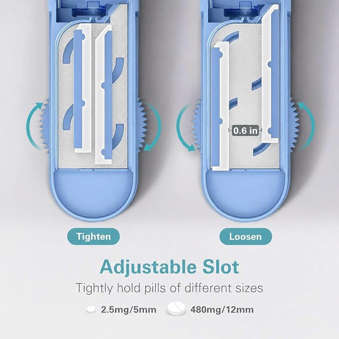 DEPAD Pill Cutter Splitter for Small and Tiny Pills, Pill Splitter for Cutting Multiple Pills with Adjustable Bars & Hidden Blade, Safely Cuts Small or Large Tablets for Seniors & Pets