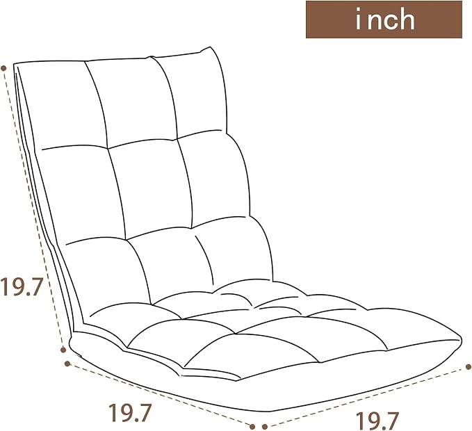 Indoor 5-Position Adjustable Floor Chair with Back Support Folding Padded Gaming Sofa Chair, Lounge Chair for Adults Video Gaming, Perfect for Meditation, Reading QL050-BK