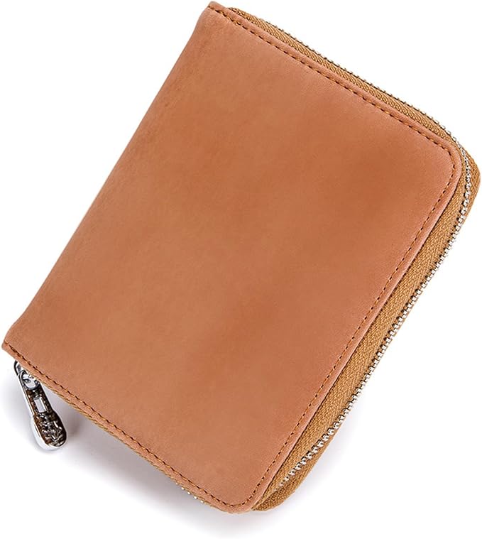 RFID Blocking 24 Slot Credit Card Holder Wallet Real Leather Multi Card Organizer Wallet with Zipper