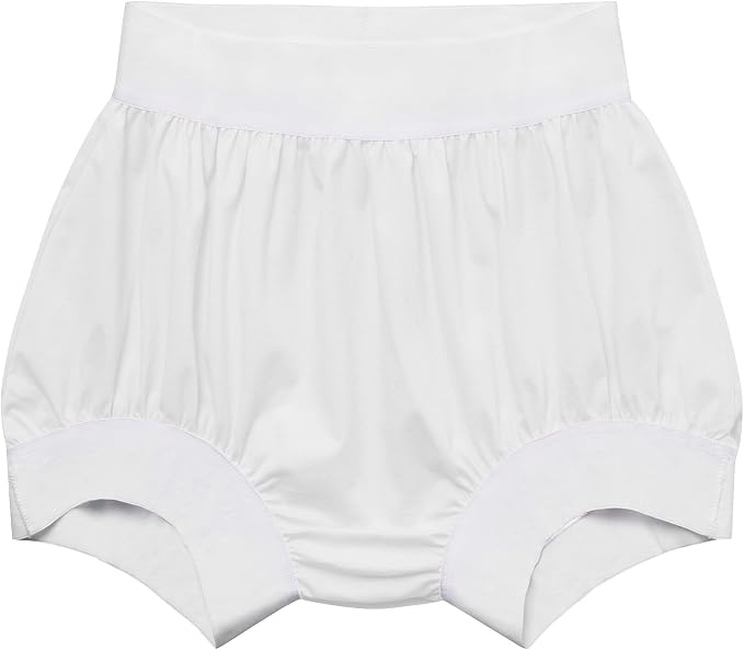 Adult Cloth Diaper Cover Waterproof Plastic Pants Rubber Underwear for Incontinence Leak Proof Washable (White3XL)