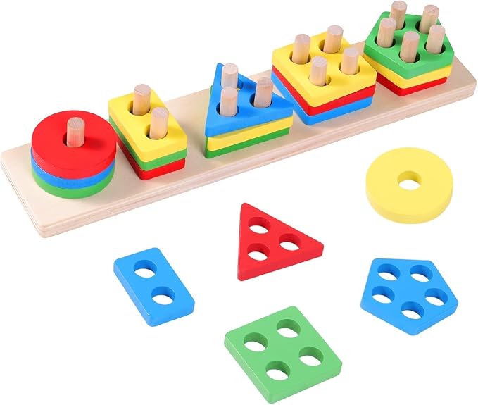 Cognitive Number Game for Seniors | Memory & Brain Activities for Elderly, Geometric Shapes Colorful Puzzles & Color Recognition Toys for Mental Stimulation