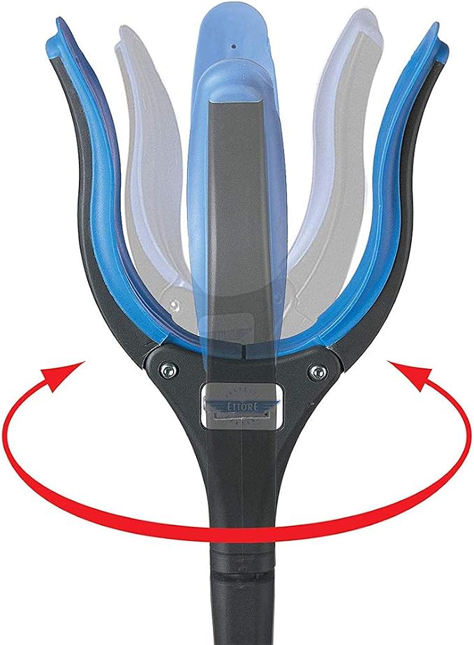 Ettore Grip'n Grab: Multi-Purpose Reach Tool with Rotating Rubber Grip Head, Blue
