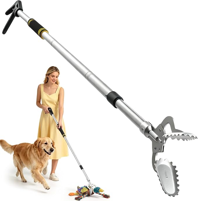 Grabber Reacher Tool，67-inch Extended-Length Foldable Aluminum Alloy Heavy-Duty Grabber Suitable for use as Barbecue firewood Tongs and Lawn cleanup Features a Wide-jaw Head and Nylon Handles