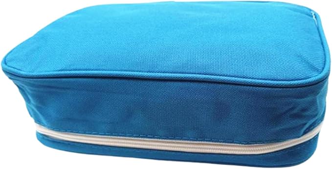 Jipemtra Red First Aid Bag Empty Travel Rescue Pouch First Responder Storage Medicine Emergency Bag for Car Home Office Kitchen Sport Outdoors (Blue with Handle)