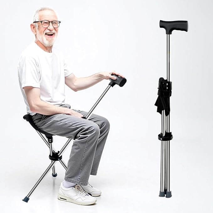 Lightweight Travel Stools for Adults. Cane with seat,Walking Stick,Foldable Chair,Hiking Stick,Camping,Hiking,Walking Cane Chair,Walking Stick with seat,Seatable Crutch Stool,Stick Chair