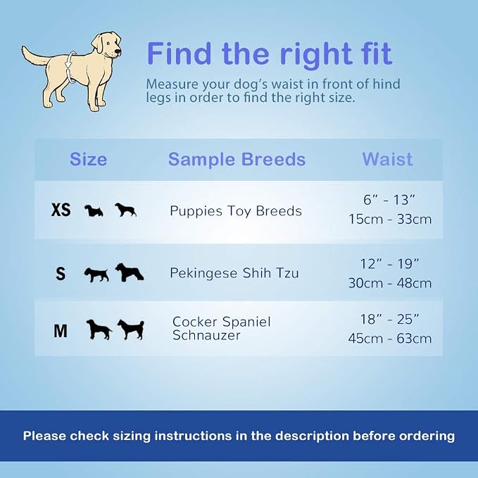 Pet Soft Disposable Male Dog Wraps - Dog Diapers for Male Dogs, Puppy Diapers 72pcs XSmall