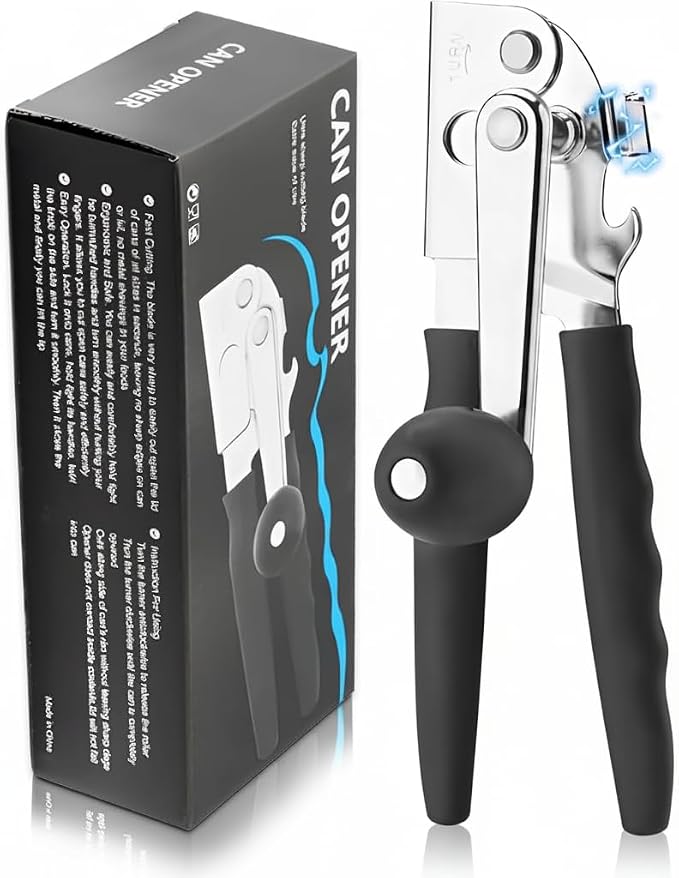 Electric Can Opener – Smooth Edge, Easy One-Touch Can Opener Electric for Seniors with Arthritis, Jar Opener, Compact Countertop Automatic Kitchen Tool for Safe and Effortless Opening
