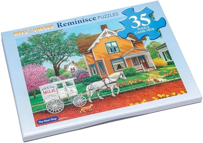 Bits and Pieces Large Piece Puzzles for Seniors, 10 in. x 13 in. The Next Stop Puzzle - 35 pc Extra Large Pieces Puzzles for Dementia Seniors, Alzheimer Puzzle Memory Aids for Seniors with Dementia