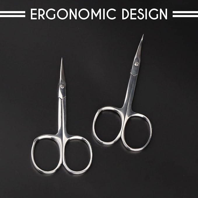 Cuticle Scissors Extra Fine Curved with Case Manicure Scissors for Women & Men Gifts Tijeras para Cuticula Profesional Nail Scissors Stainless Steel Sharp Cuticle Scissors for Nails