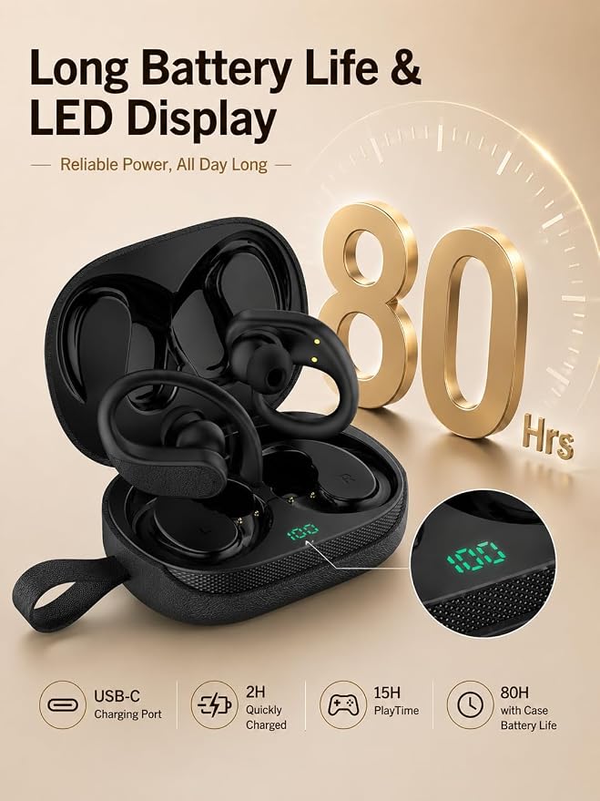 OTC Hearing Aids with Charging Case for Seniors & Adults, 24-Channel Noise Reduction, Rechargeable, Clear Sound, Comfortable & Invisible in-Ear Fit, 80+ Hours Battery Life