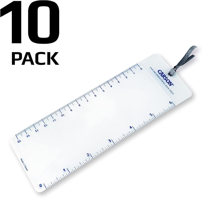 Carson MagniMark Fresnel 3x Power Page Magnifiers with 6-Inch Ruler - Set of 10 (MM-22MU)