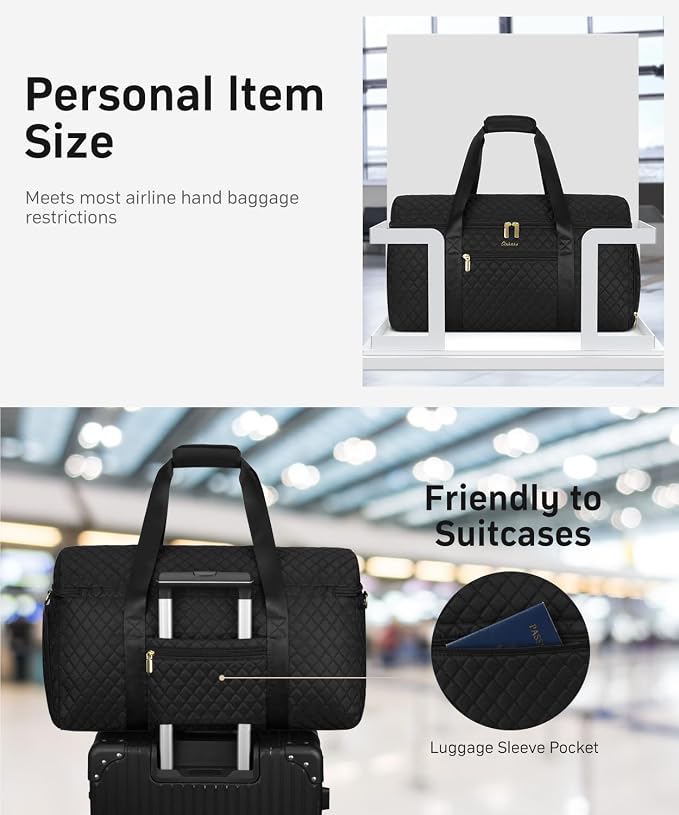 Travel Bags for Women Wide Open Large weekender Duffle Bag with Shoe Compartment Overnight Hospital Bag For Women Labor Delivery Carry on Bag Personal Item Travel Bag with Wet Pocket 3 Pcs Set