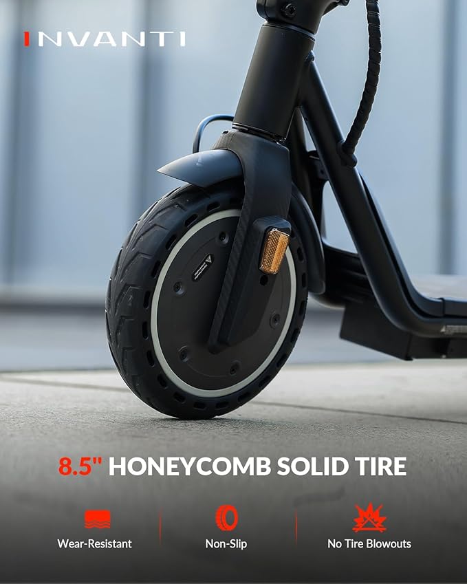 INVANTI E20 Electric Scooter with 350W Motor, Max 19 Miles & 18 MPH, 8.5" Solid Tires, APP Control & Dual Brakes, Cruise Control, Foldable and Portable Commuter Electric Scooter