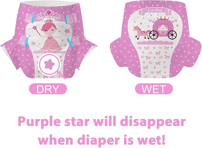 CutiePlusU Disposable Diapers 10 Pieces Protective Underwear Absorbent Briefs Dry Surface Pink (Medium 28"-38")