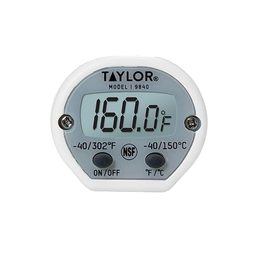 Taylor Instant Read Digital Meat Thermometer for Grill, BBQ & Kitchen, NSF Approved, Fast Internal Temperature Readings, F/C Switchable Display, Battery Included, Pocket Sleeve Clip, White