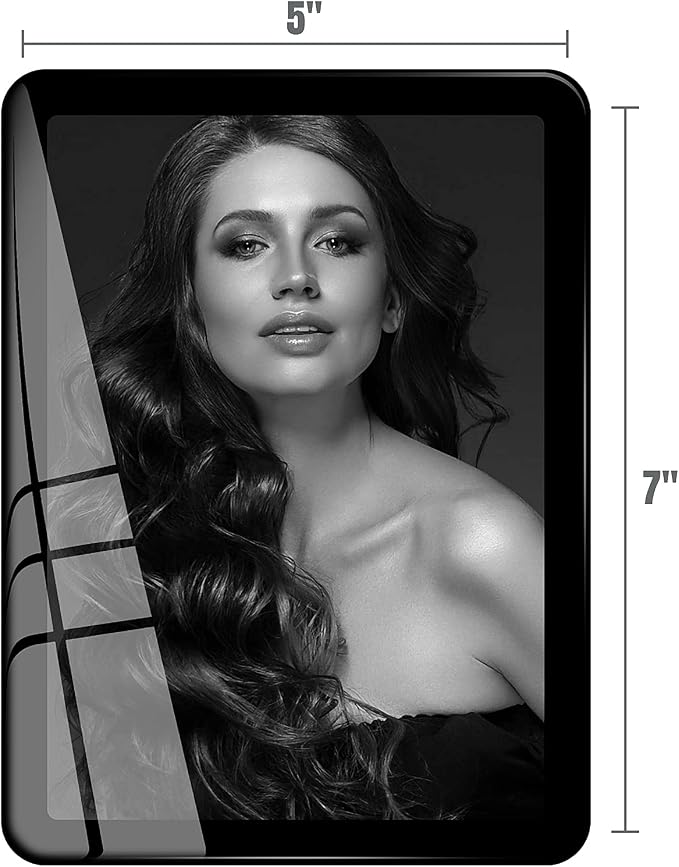 Bluesun 5x7 Picture Frames 3 Packs,Vertical & Horizontal Wall & Tabletop | 5×7 Black Photo Frames Set of 3 with Tempered Glass & Rounded Corners, 7x5 Frames for Home Office Families & Friends