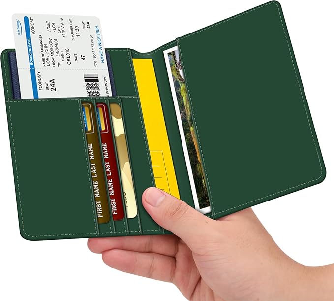 FINTIE Passport Holder, Slim Travel Wallet RFID Blocking Card Case Cover | Passport Cover Protector Essentials with Credit Card Slots, For Women/Men