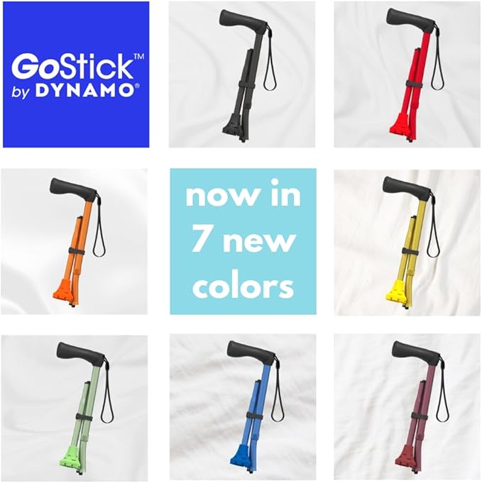 Dynamo GoStick Folding Cane - The Best Cane Ever - Designed for Stability and Balance - Folding and Adjustable Walking Cane, Heavy Duty, Travel-Friendly and Stylish - Men & Women