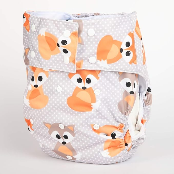 Teen Adult Cloth Diaper Nappy Reusable Washable for Disability Incontinence (Baby Fox)