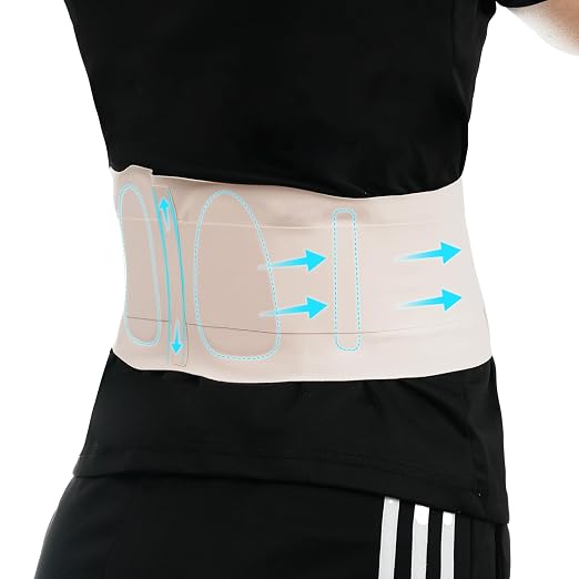Back Brace for Support Lower Back/Relief Back Pain, Breathable Back Belt for Women & Men, Lightweight Under Clothes Lumbar Support Belt - XL Beige Fit for 165-198 Lbs
