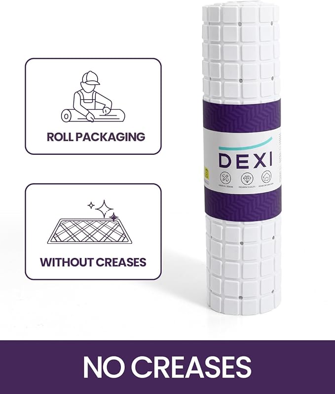 DEXI Bathtub Mat Non Slip, Extra Long 39x16, Suction Cups, Drain Holes, Machine Washable for Tub Shower Floor, White