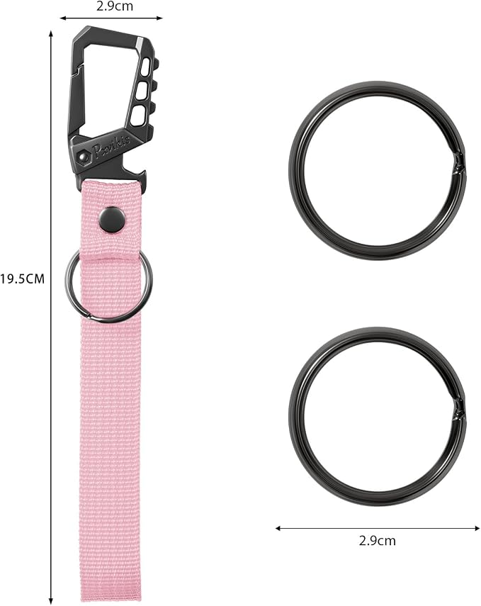 Metal heavy duty key chain carabiner clip bottle opener wrist lanyard ring car key fob unisex for men and women