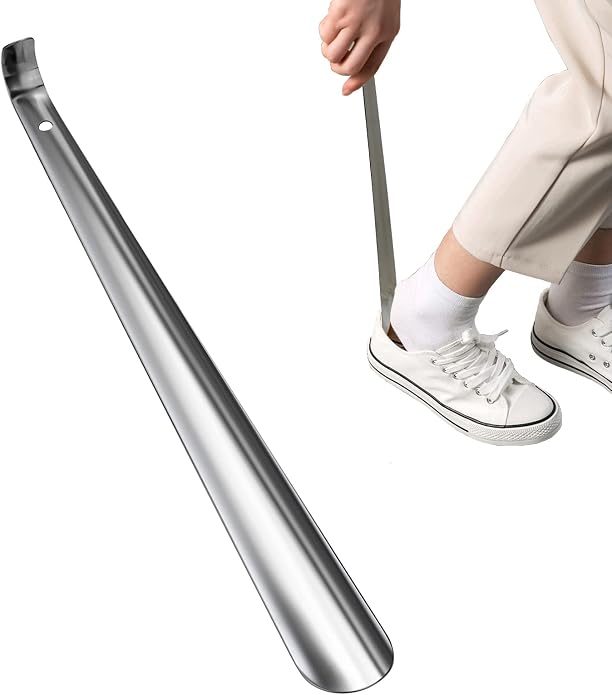 Shoe Horn Long Handle for Seniors,16.5" Long Metal Shoehorns for Men Women Kids,Travel Stainless Steel Shoe Horn Shoe Slip on Tool 1