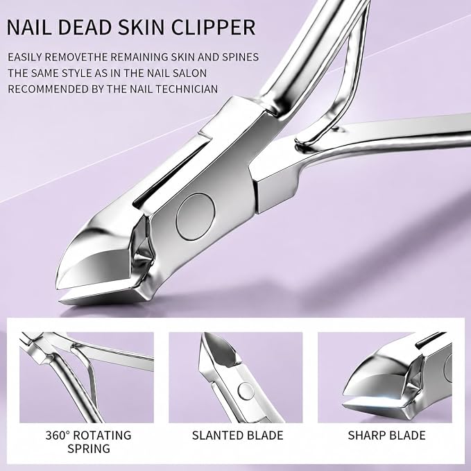 Manicure Set, Stainless Steel Nail Clipper Set with Travel Case | 12-Piece Set with Thicker Steel, Precision-ground Cutting Edges, and Smooth-finished Tools for Clean, Precise Trimming.
