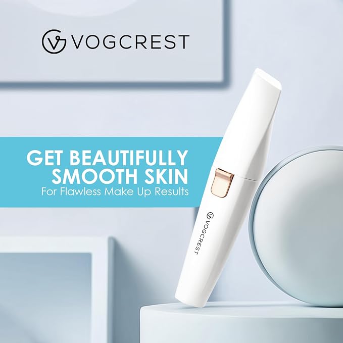 Rechargeable Eyebrow and Facial Hair Remover for Women - 2 in 1 Razor with Built-in LED Light for Painless Hair Removal