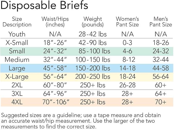 Tranquility Premium ATN Disposable Briefs with Tabs, Overnight Protection Superabsorbent Core for Leak-Free and Full-Fit Comfort, Large 96ct Case