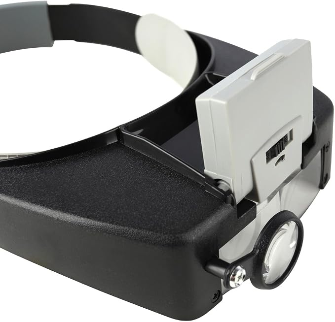 Headband Magnifier with Light，Glasses for Close Work,10X | Loupe Visor for Repair,Crafts, Hobby，Jewelers，hands free magnifying glasses with light,miniature painting magnifier