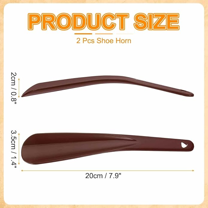 HARFINGTON Shoe Horn Plastic Straight Handle Shoe Helper Metal Shoehorns for Women Men Seniors Boots
