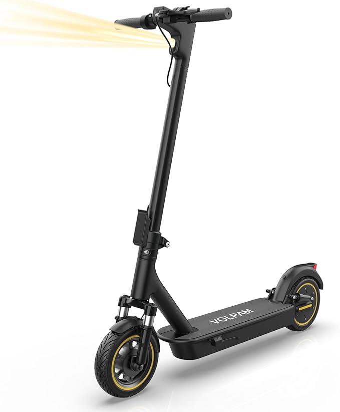 VOLPAM Electric Scooter, 350W/500W Powerful Motor, 8.5"/10" Solid Tires, 19/22Mph, 28/23/21/16 Miles Max Range, Dual Braking