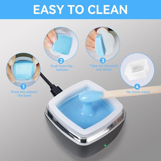 Nose Wax Kit - Portable Ear Nose Hair Waxing Kit for Men and Women with 100g Ｗax, 10 Applicators, 40 Nose Hair Sticks, 10 Mustache & 10 Ear Protectors, Wax Warmer Kit for Hair Removal