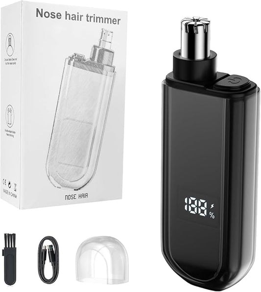 2026 Professional Ear and Nose Hair Trimmer, IPX7 Waterproof USB Rechargeable for Men & Women - Painless Quiet Electric Trimmer, Travel-Friendly, Easy to Clean Dual Edge Blades (Black)
