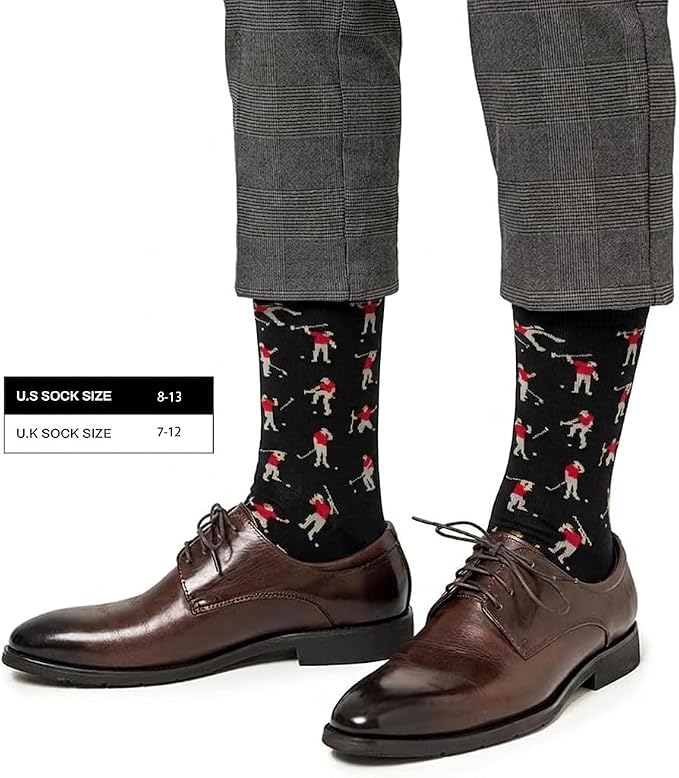KIOMY Sock with Frustrated Golfer Design, Funny Golf Socks for Men, 1 Pair per Pack - Size 8-13