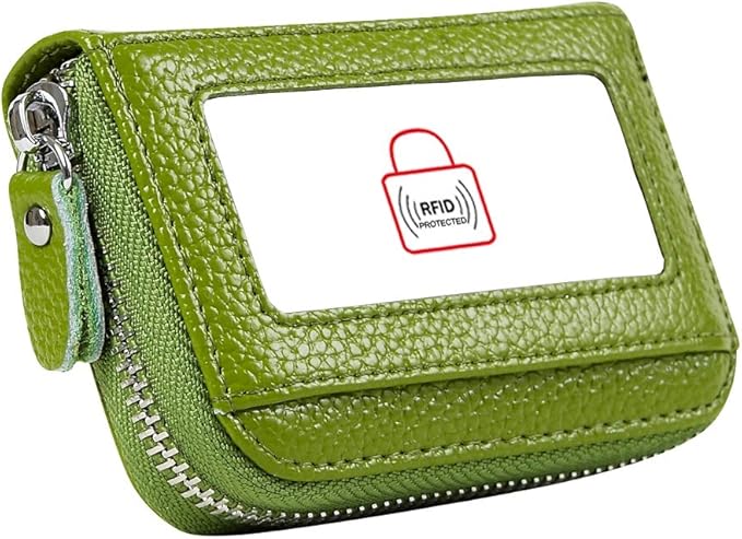 Women's RFID Blocking 12 Slots Credit Card Holder Leather Accordion Wallet