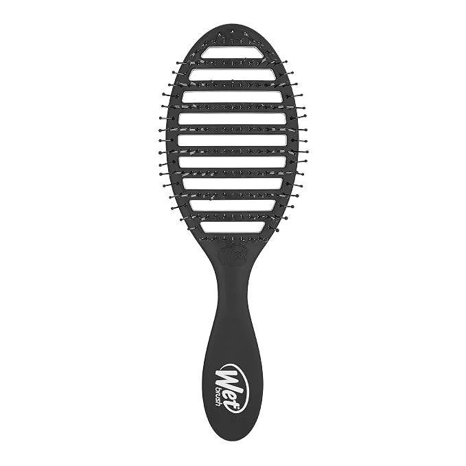 Wet Brush Speed Dry Hair Brush, Black, Vented Design & Soft HeatFlex Bristles, Blow Dry Safe, Ergonomic Handle Manages Tangles & Uncontrollable Strands, Pain-Free Hair Accessories (Pack of 2)