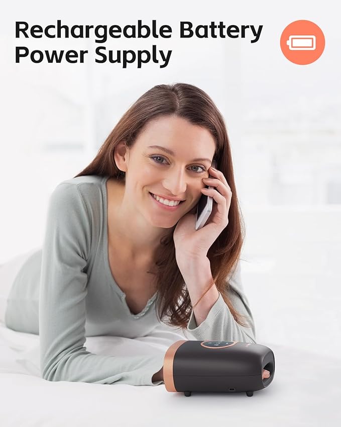 Shine Well Hand Massager - Cordless Hand Massager with Heat and Compression for Arthritis and Carpal Tunnel - Muscles Pain Relief from Wrist to Palm and Finger, Gifts for Women